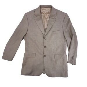 Curling Collection Mens Blazer Tan Houndstooth "Confectionne en France"
